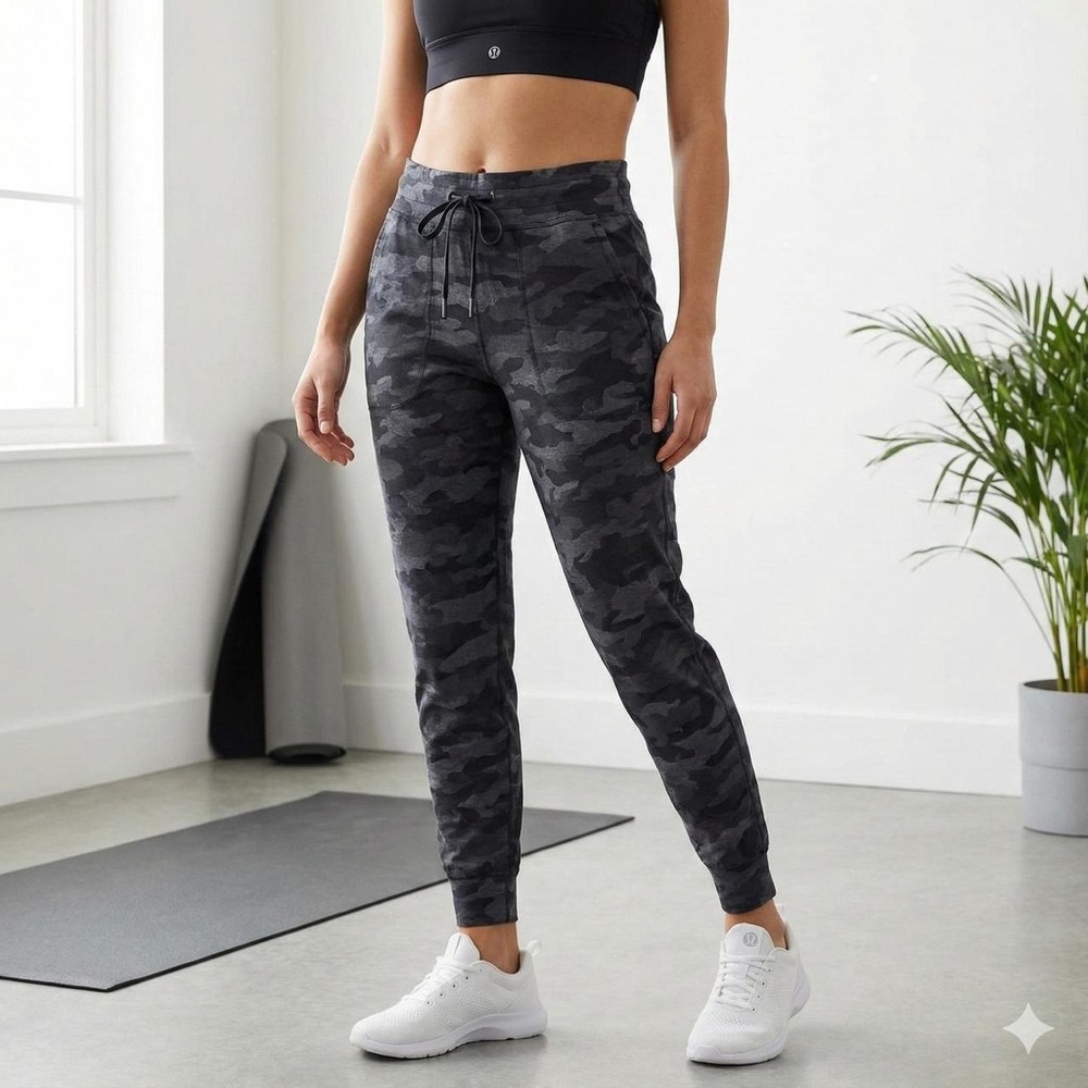 Lululemon Adapted State Joggers Size 2 Black Camo High Rise Athleisure Pants